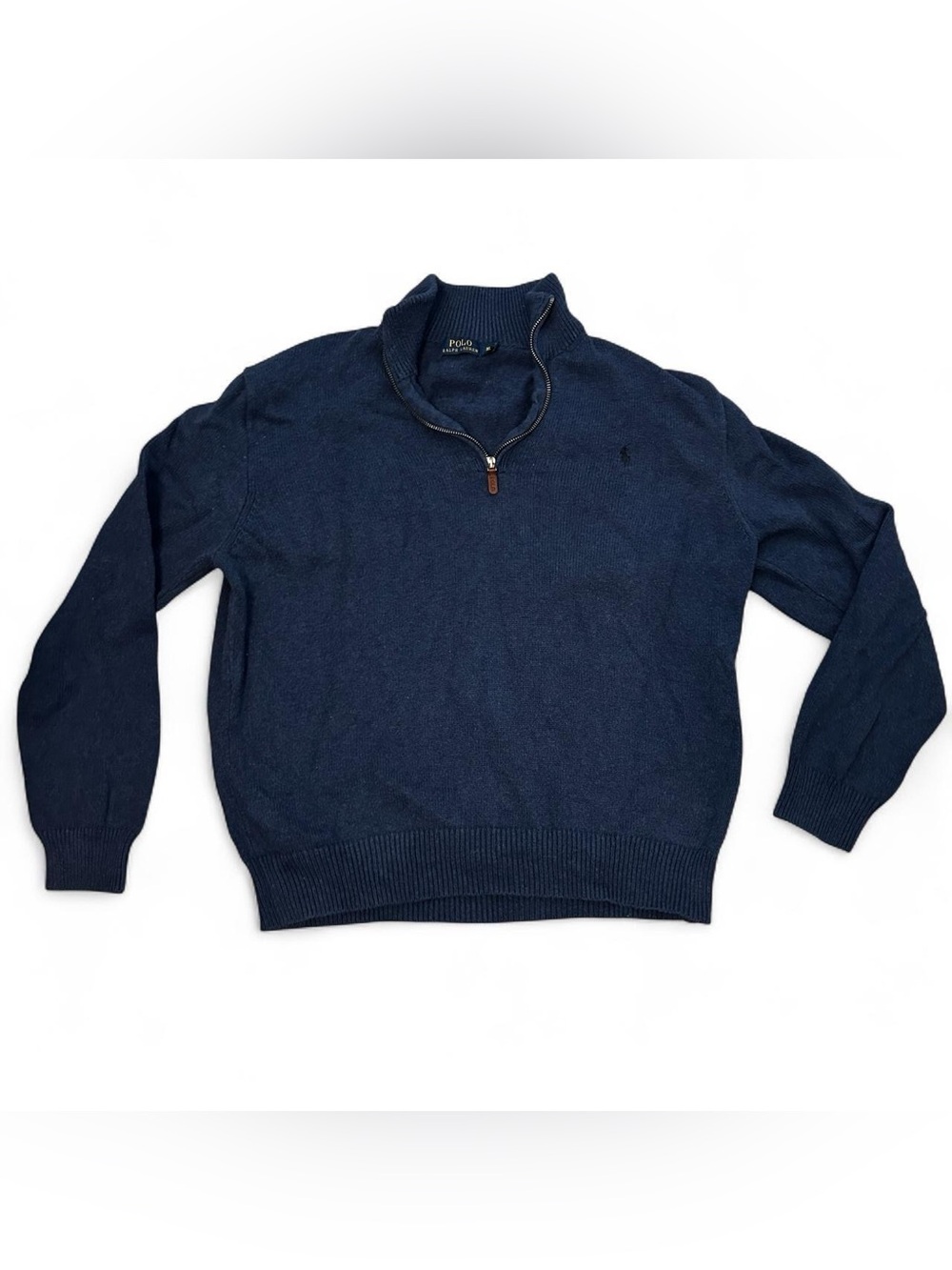 Polo by Ralph Lauren Men's XL Navy Blue Half-Zip Sweater Preppy Pony Logo
